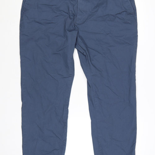 Marks and Spencer Men’s Blue Regular Fit Chino Trousers 40x29