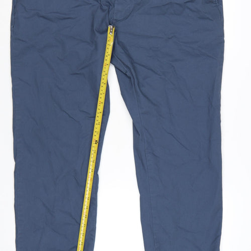 Marks and Spencer Men’s Blue Regular Fit Chino Trousers 40x29