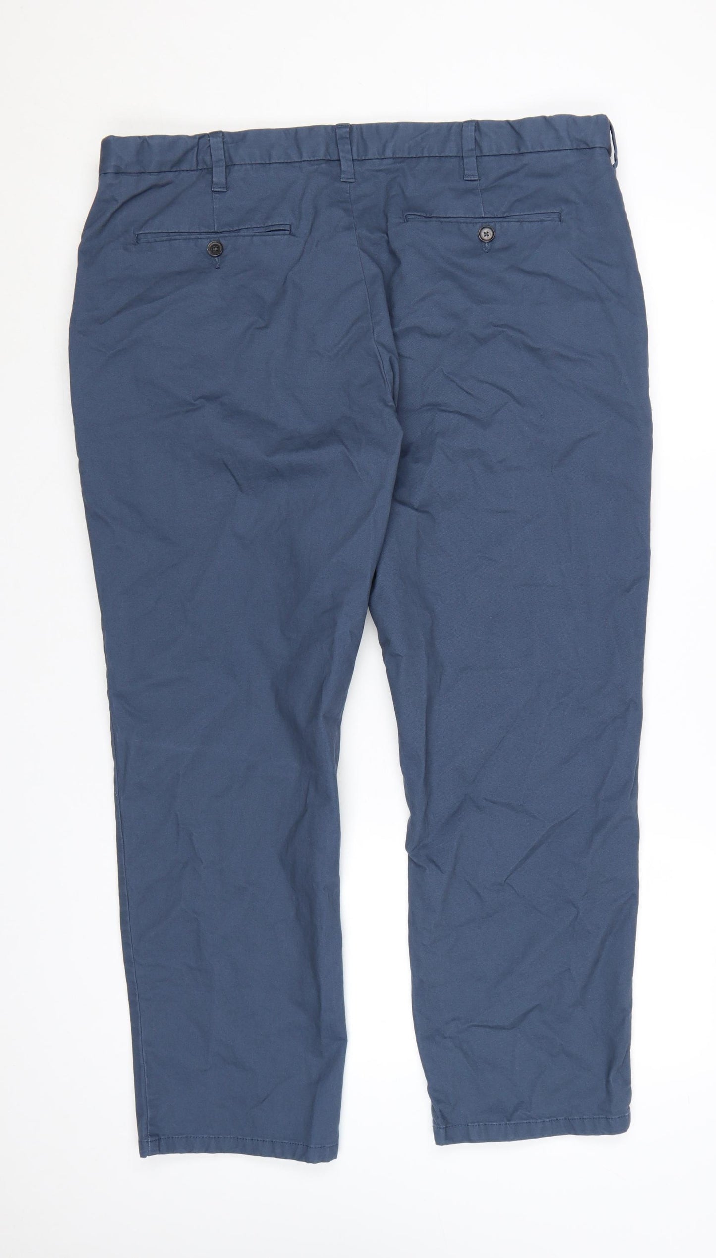 Marks and Spencer Men’s Blue Regular Fit Chino Trousers 40x29