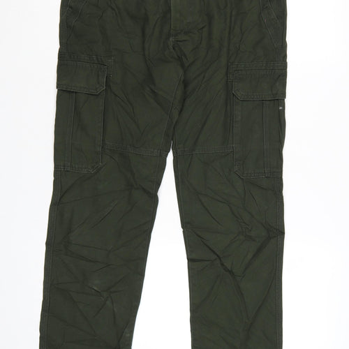 Marks and Spencer Men’s Green Cargo Trousers 32W 29L Regular Fit Cotton