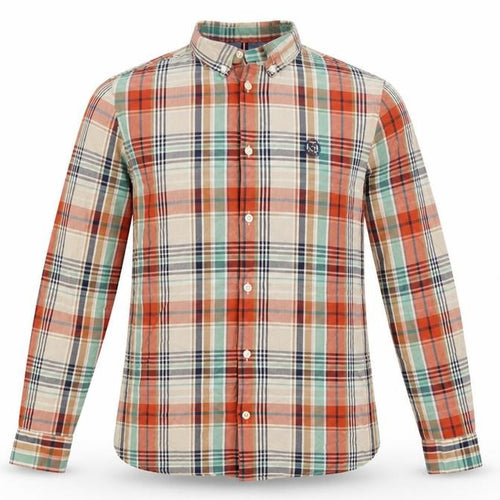 Marks and Spencer Men's Multicoloured Checked Pure Cotton Band Collar Shirt Size S