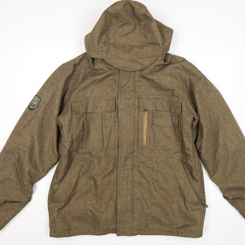 SIMS Men's Brown Tweed Parka Jacket Hooded Size L Outdoor
