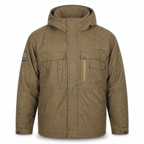 SIMS Men's Brown Tweed Parka Jacket Hooded Size L Outdoor