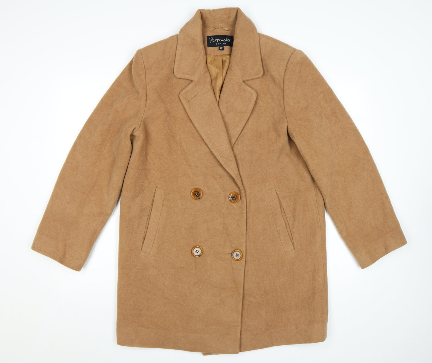 Forecaster Boston Women’s Beige Wool Pea Coat Size 8P