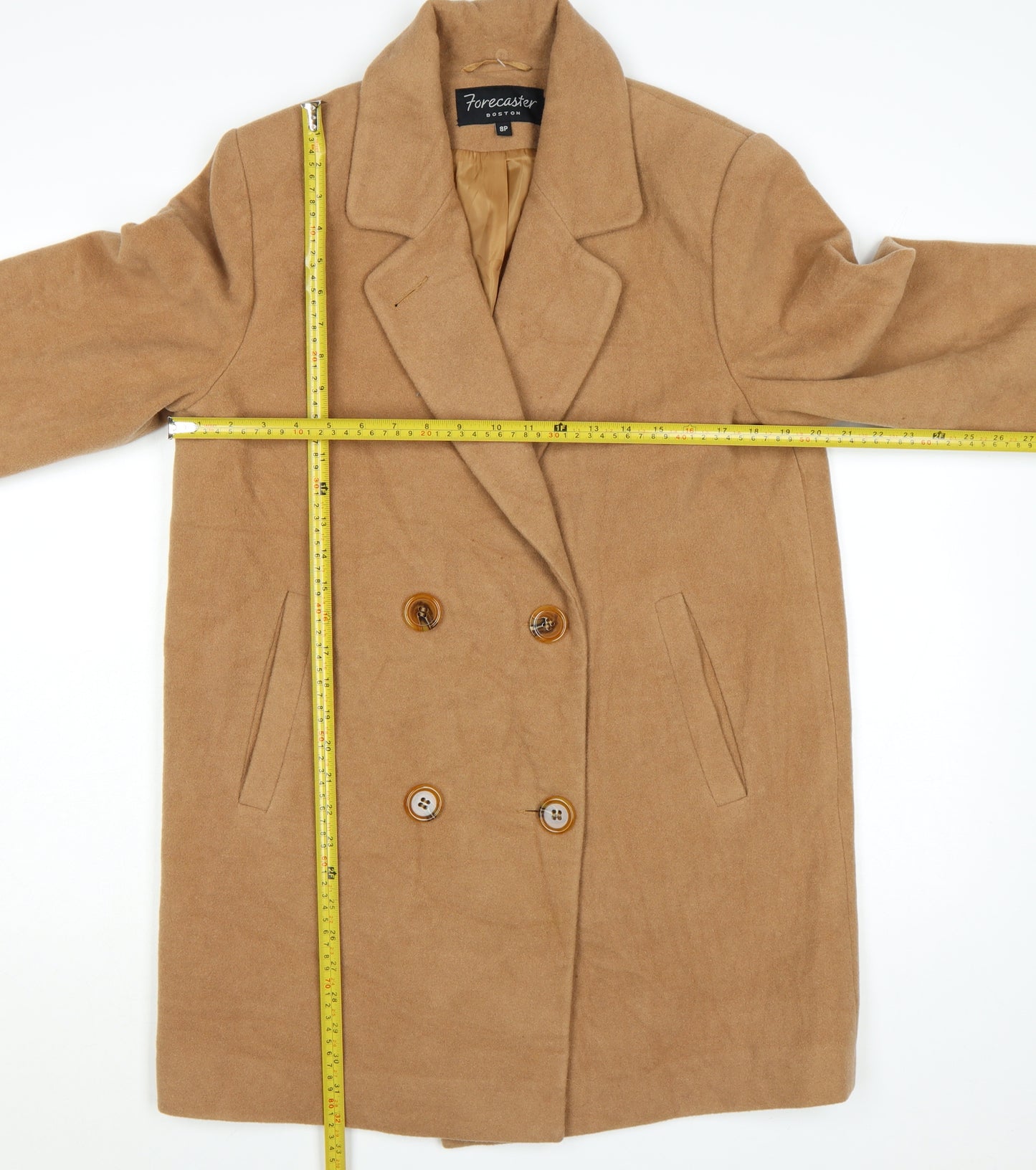 Forecaster Boston Women’s Beige Wool Pea Coat Size 8P