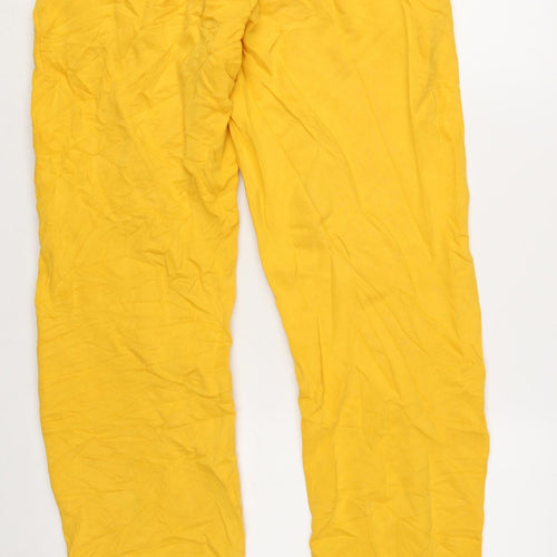 Superdry Women's Yellow Cotton Jogger Trousers Size 10