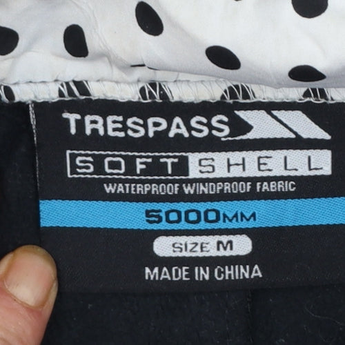 Trespass Women's Black Polka Dot Waterproof Soft Shell Jacket M