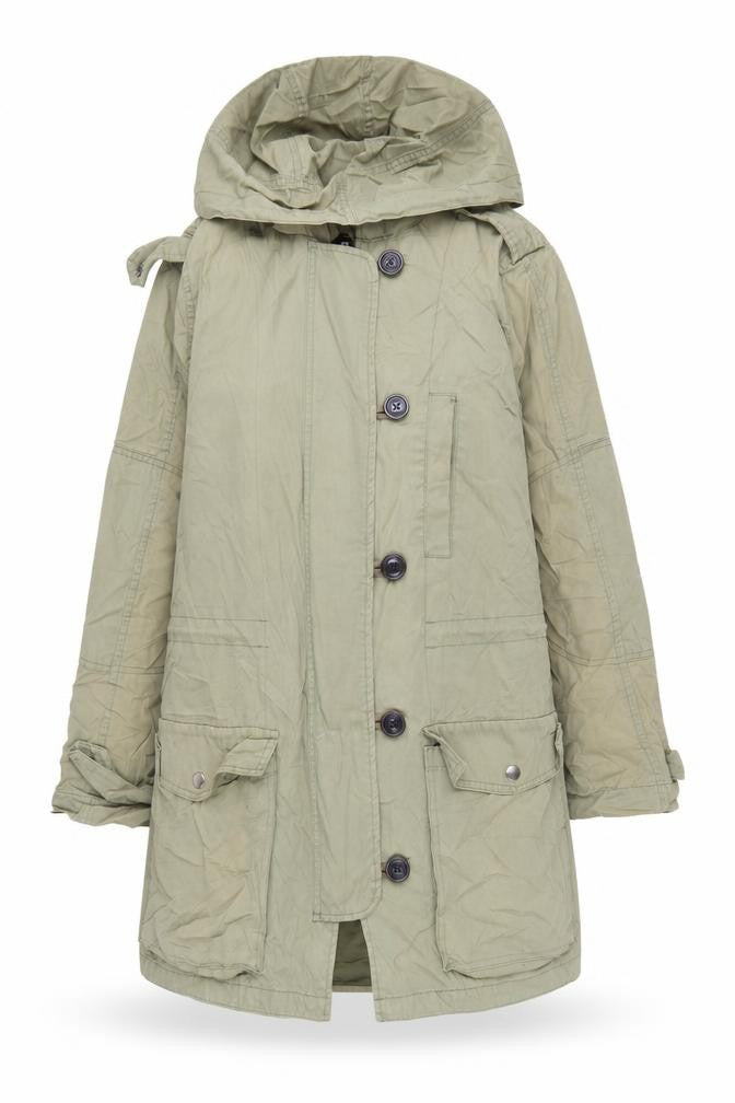 Gap Women's Green Hooded Parka Coat Size S Cotton Casual Jacket
