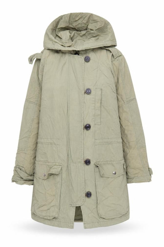 Gap Women's Green Hooded Parka Coat Size S Cotton Casual Jacket