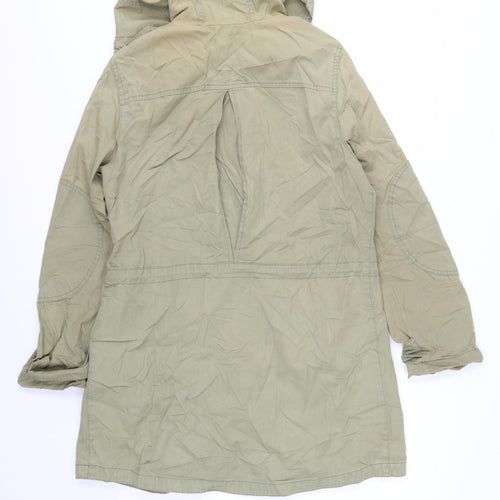 Gap Women's Green Hooded Parka Coat Size S Cotton Casual Jacket