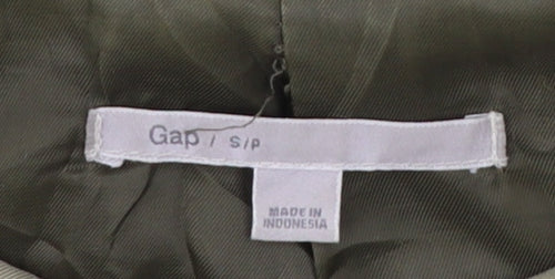 Gap Women's Green Hooded Parka Coat Size S Cotton Casual Jacket
