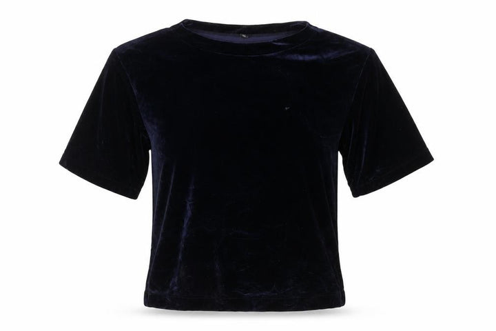 Uniqlo Women's Blue Velvet Short Sleeve Basic Top XS