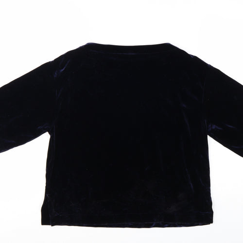 UNIQLO Women's Blue Velvet Short Sleeve Basic Top XS