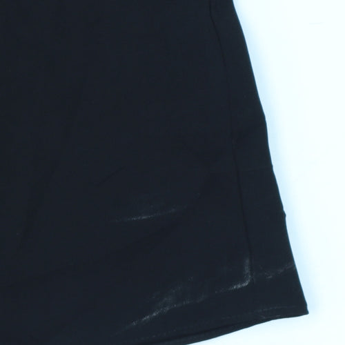 Topshop Womens Black Camisole Tank Top Size 4 Satin V-Neck