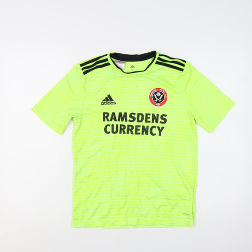 Adidas Boys Yellow Football Jersey T-Shirt 13-14 Years Climalite