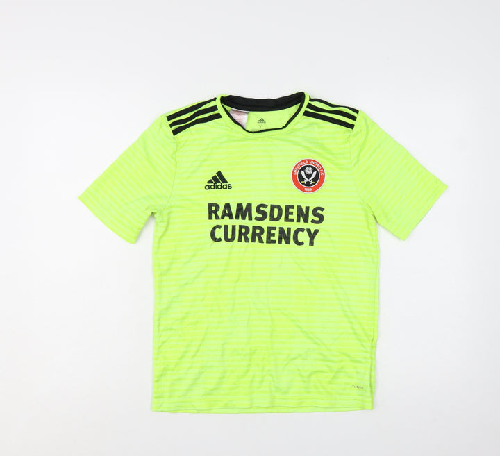 Adidas Boys Yellow Football Jersey T-Shirt 13-14 Years Climalite