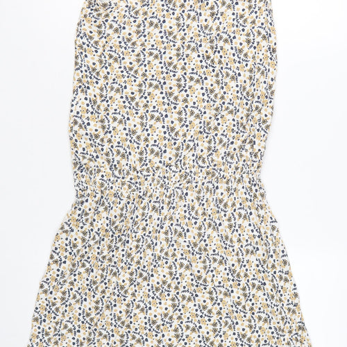 Next Women Beige Floral Sleeveless Playsuit Size S