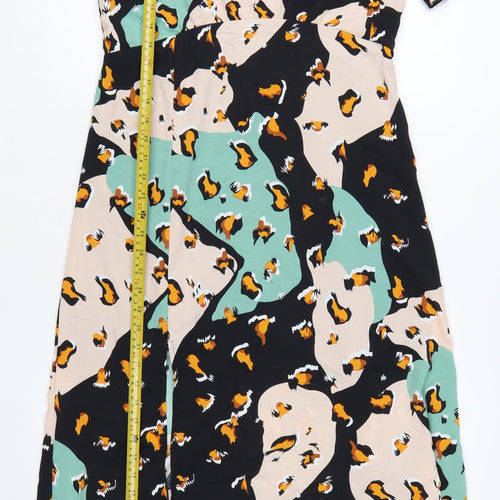 Girl In Mind Women's Multicoloured Animal Print Midi Shift Dress Size 12