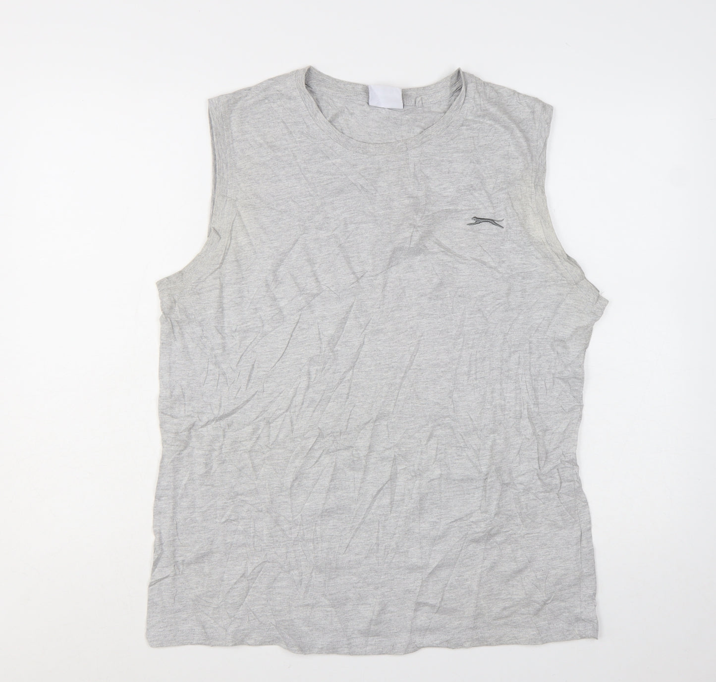 Slazenger Womens Grey Sleeveless Tank Top L Basic Cotton Blend