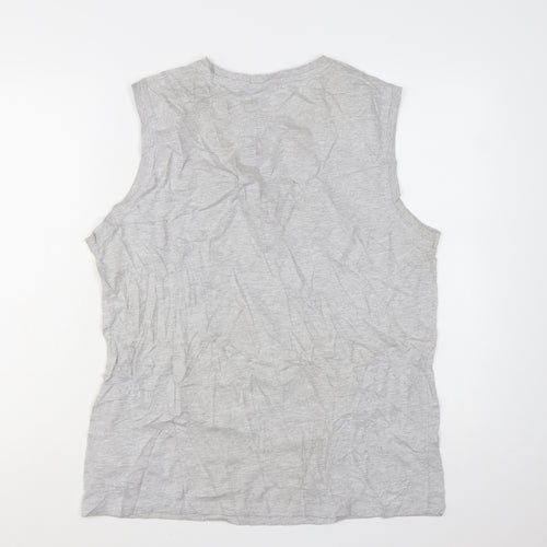 Slazenger Womens Grey Sleeveless Tank Top L Basic Cotton Blend