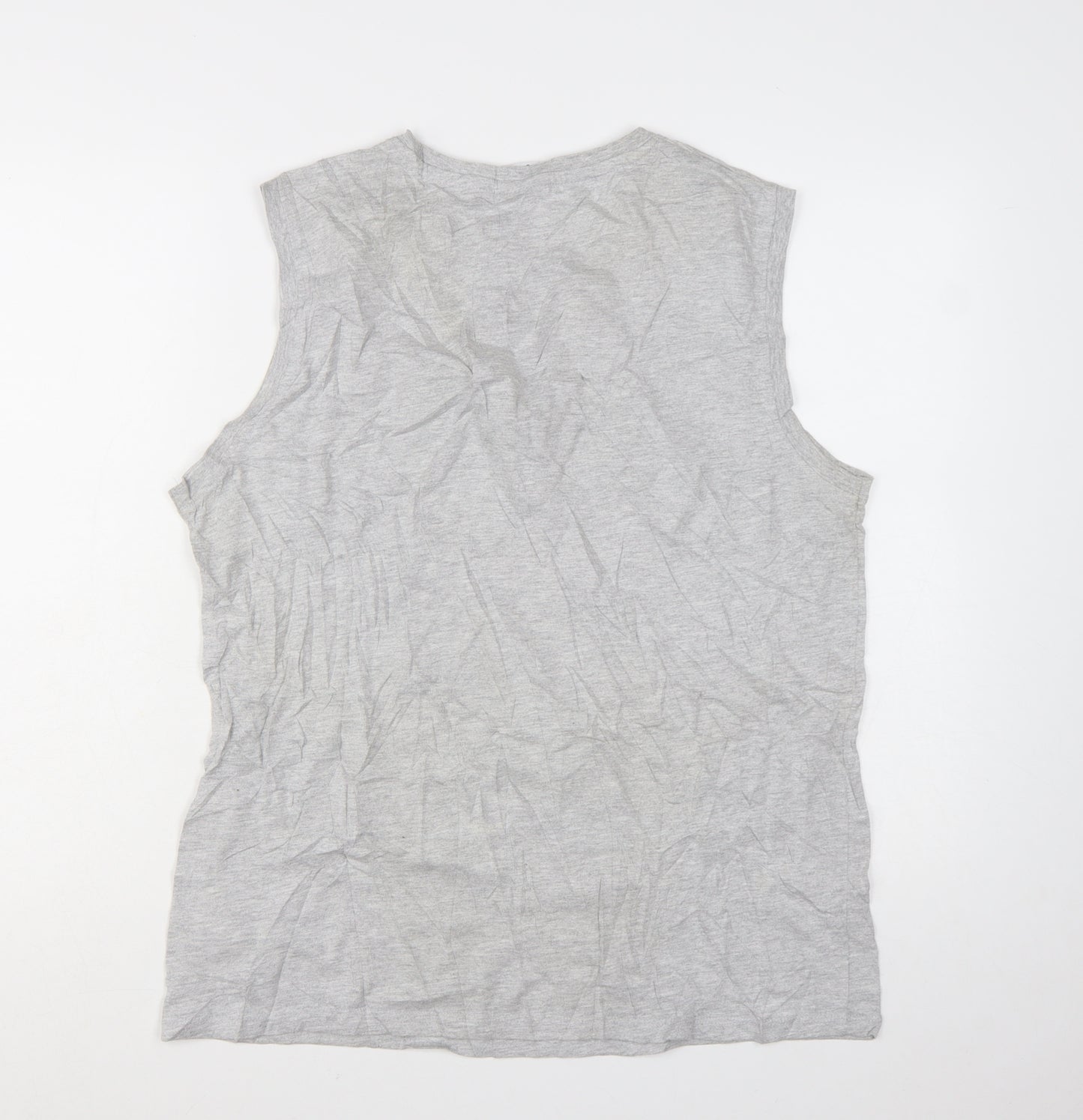 Slazenger Womens Grey Sleeveless Tank Top L Basic Cotton Blend