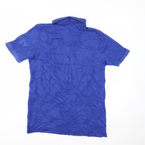 DKNY Men's Blue Cotton Polo Shirt Size S Classic Fit