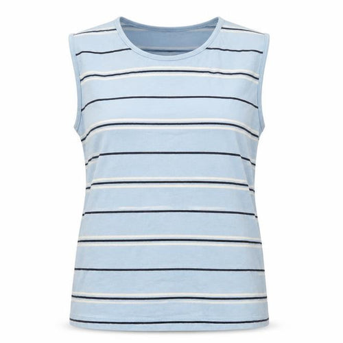 Lands' End Women's Blue Striped Sleeveless Tank Top L 14-16