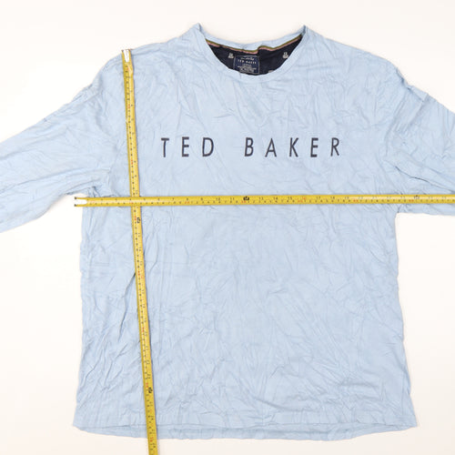 Ted Baker Men's Blue Long Sleeve Pyjama Top XL Cotton Blend