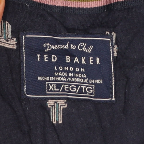 Ted Baker Men's Blue Long Sleeve Pyjama Top XL Cotton Blend