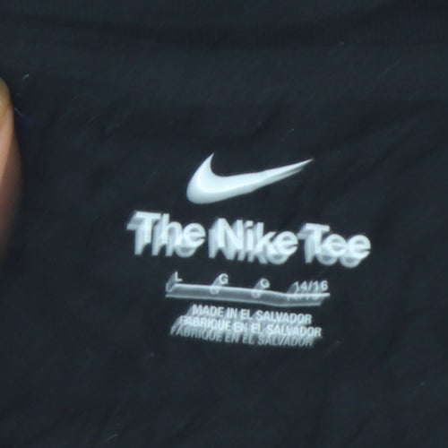 Nike Boys Black 14-16 Years American Football Logo Graphic T-Shirt