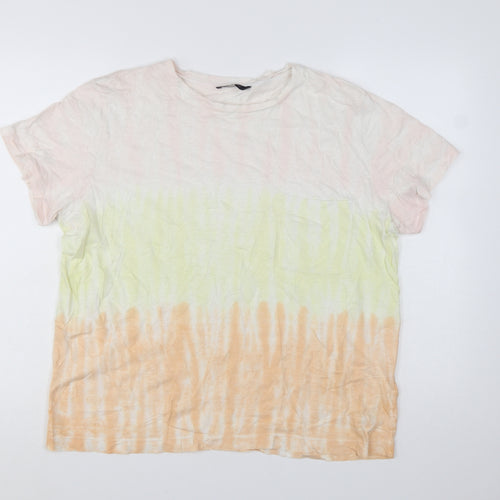 Marks and Spencer Womens Multicoloured Tie Dye Cotton T-Shirt Size 16
