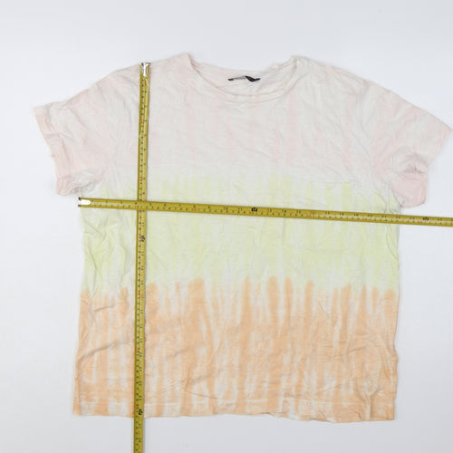Marks and Spencer Womens Multicoloured Tie Dye Cotton T-Shirt Size 16