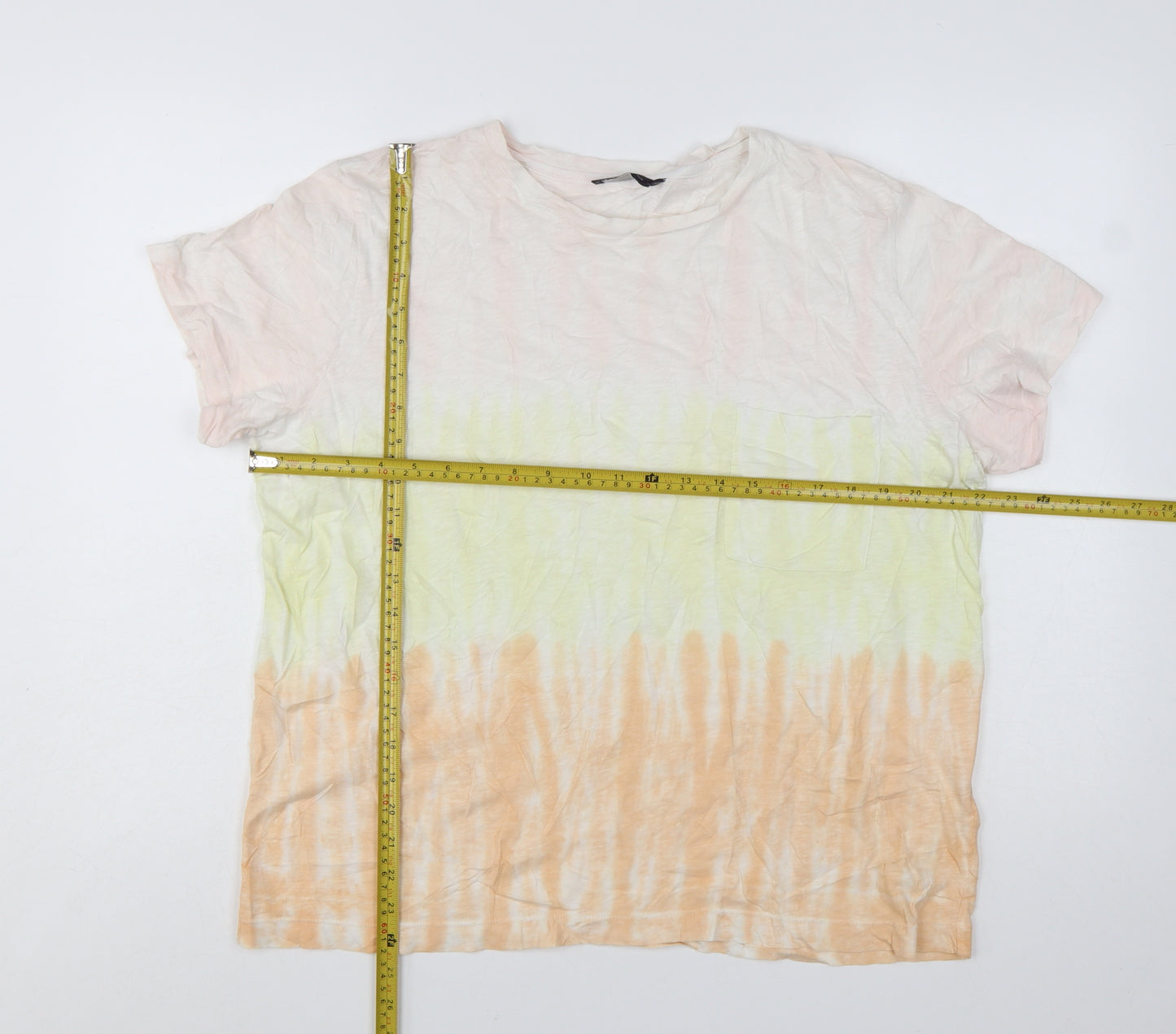 Marks and Spencer Womens Multicoloured Tie Dye Cotton T-Shirt Size 16