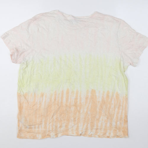 Marks and Spencer Womens Multicoloured Tie Dye Cotton T-Shirt Size 16