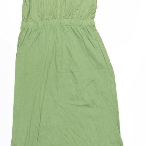 Next Women Green One Shoulder Jersey Midi Dress Size 12