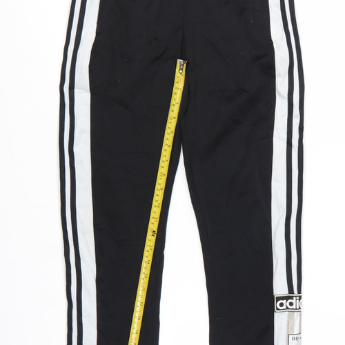adidas Boys Black Jogger Trousers 12-13 Years with Side Stripes