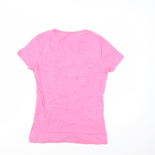 Jack Wills Womens Pink Basic Cotton Crew Neck T-Shirt UK 8