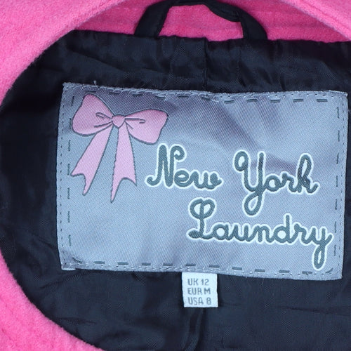 New York Laundry Women's Pink Mid-Length Button Coat Size 12