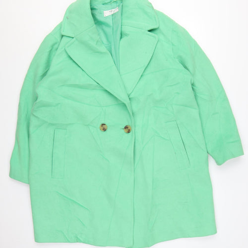Marks and Spencer Women’s Green Wool Blend Mid-Length Coat Size 18