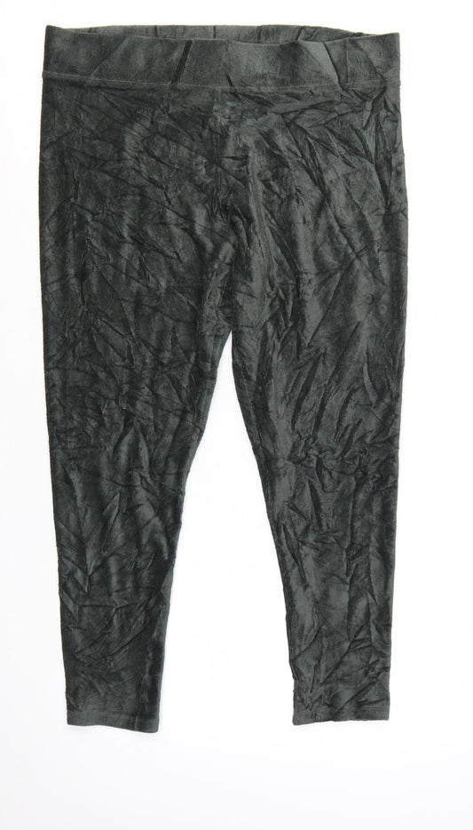 Marks and Spencer Women’s Black Velvet Stretch Ankle Leggings Size 20