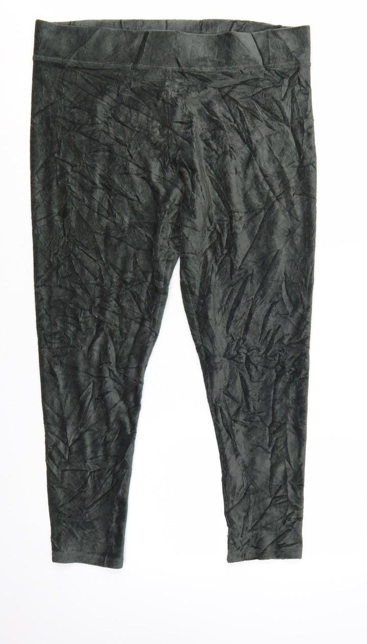 Marks and Spencer Women’s Black Velvet Stretch Ankle Leggings Size 20