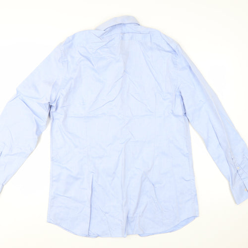 Marks and Spencer Men's Blue XL Slim Fit Pure Cotton Formal Shirt