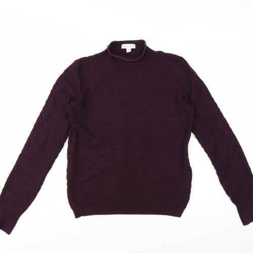 Warehouse Women Purple Mock Neck Long Sleeve Jumper Size 12