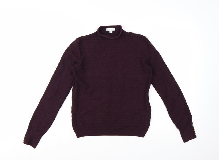 Warehouse Women Purple Mock Neck Long Sleeve Jumper Size 12