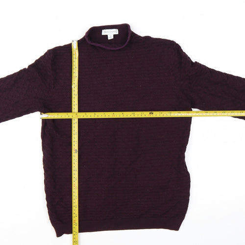 Warehouse Women Purple Mock Neck Long Sleeve Jumper Size 12