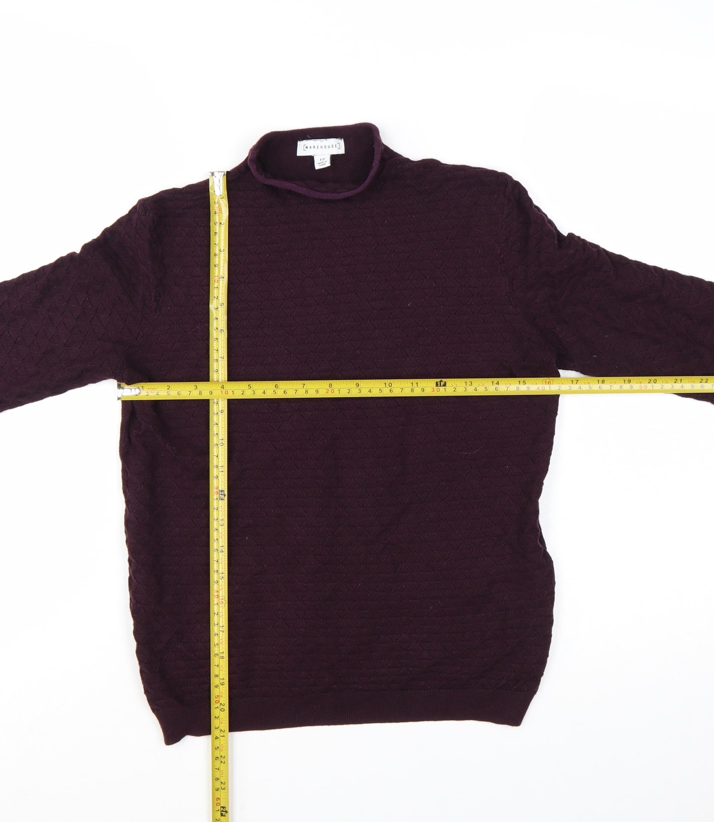 Warehouse Women Purple Mock Neck Long Sleeve Jumper Size 12