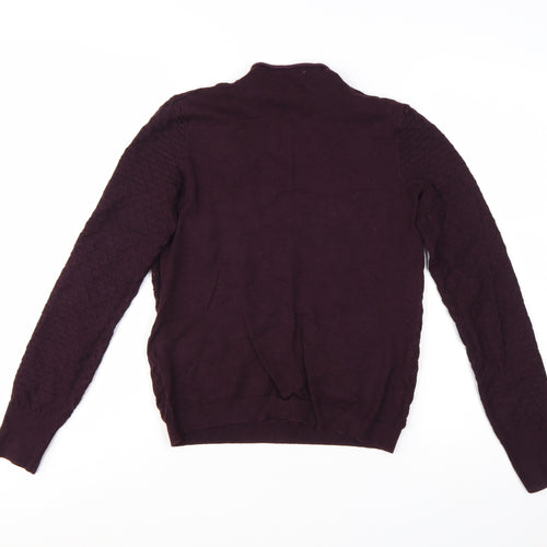 Warehouse Women Purple Mock Neck Long Sleeve Jumper Size 12