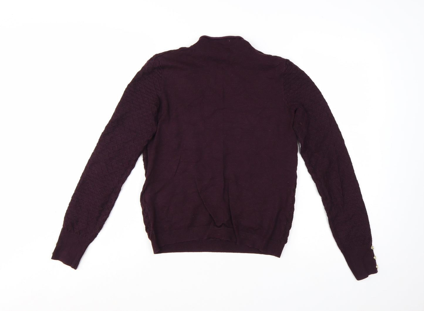 Warehouse Women Purple Mock Neck Long Sleeve Jumper Size 12