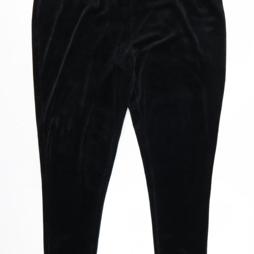 Yours Women’s Black Velvet Stretch Leggings Size 22