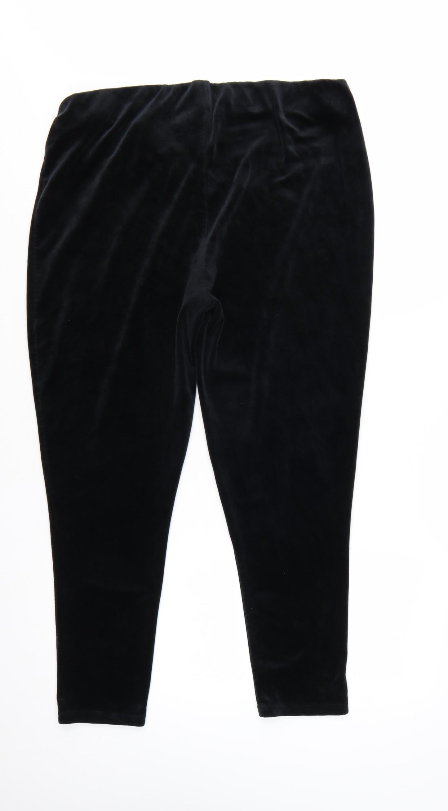 Yours Women’s Black Velvet Stretch Leggings Size 22
